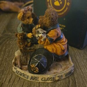 Boyds Bears Figurine with Brown and Blue Accents